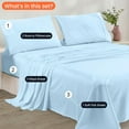 CCNY Alberta King Size Egyptian Cotton Bed Sheets 600 TC 4pc Sheet Set Light Blue Solid 15 Inch