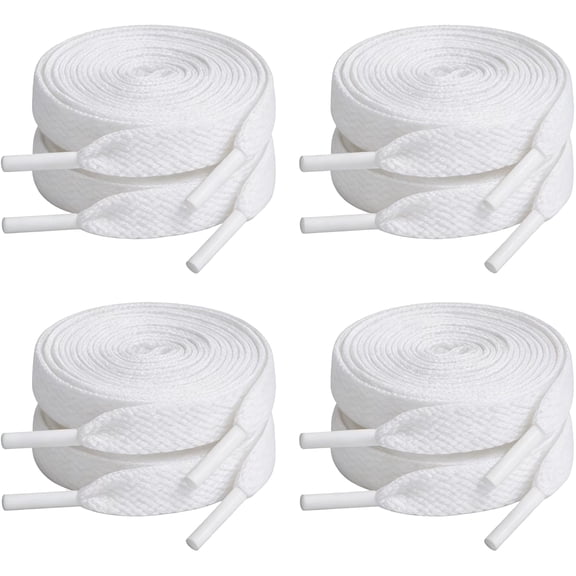 Flat Shoe Laces for Sneakers, Shoelaces for Sneakers, Athletic Shoelaces - 4 Pairs