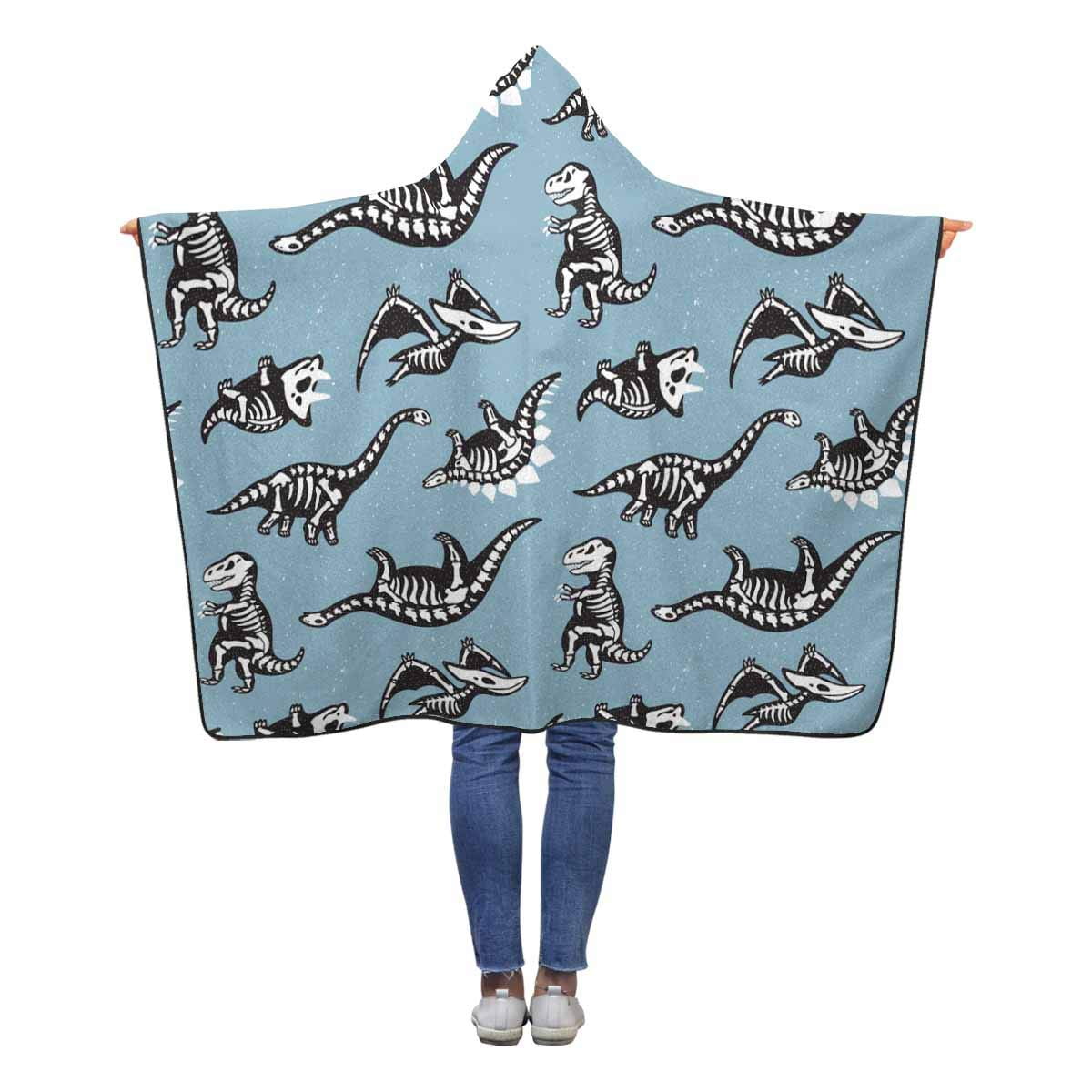 ASHLEIGH Dinosaurs Blue Throw Hooded Blanket 50x60 inches Kids Girls