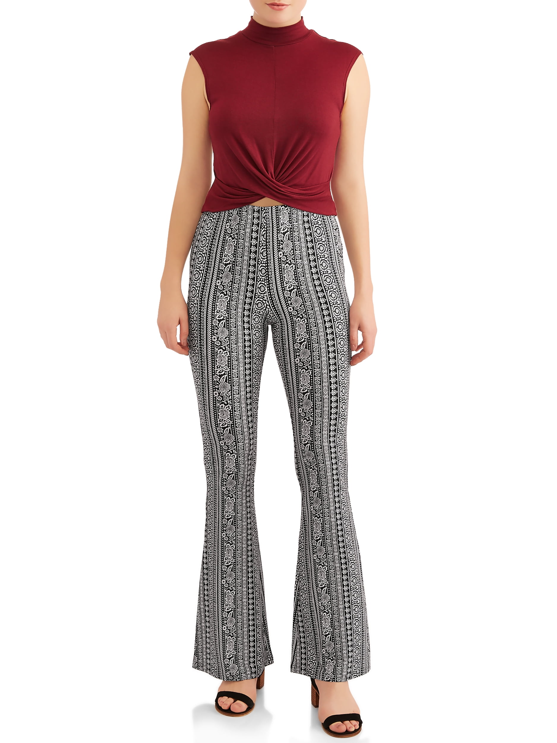 juniors flared yummy knit pants