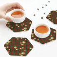 thumbnail image 6 of Bingfone Vintage Checkered With Golden Stars Leather Drinks Coasters with Set of 6,Suitable for Home Kitchen,Coffee Cup Coasters Home Gift, 6 of 7
