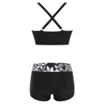 thumbnail image 5 of GEWSEY Women Two Piece Swimsuit with Boy Shorts - Modest Swimming Suits High Waisted Bathing Suits Bikini Set (Black, S), 5 of 9