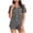 Black, variant on Ladies Pj set Plaid Four Way Stretch Lapel Short Sleeve Top Elastic Shorts Loungewear