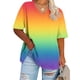 thumbnail image 1 of Fiudx Ofertas Flash Del Día Camiseta Deportiva de Verano Estampada de Manga Corta con Cuello En V de Gran Tamaño para Mujer, 1 of 4