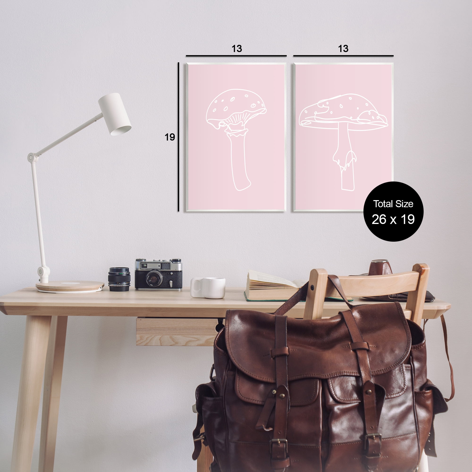 Stupell Industries Pastel Mushroom Doodles Botanical & Floral Painting Unframed Art Print Wall Art, 13 x 19, Set of 2