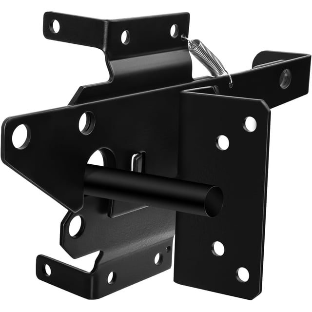 SelfLocking Gate Latch Heavy Duty Post Mount Wood/PVC Fence Gate Lock Fasteners Hardware for Secure Pool Yard Outdoor Garden Metal