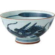 Authentic Hasami Ware 73383 Rice Bowl - Extra Large Dragon Pattern - Made in Japan - 5.5 x 2.8 - Porcelain - 16.9 fl oz (500 ml) - Lightweight and Durable -