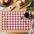 thumbnail image 2 of Red White Plaid Placemats Set of 4 Buffalo Check Geometric Place Mats Table Mats Kitchen Dining Home Outdoor Party Table Decoration, 2 of 9