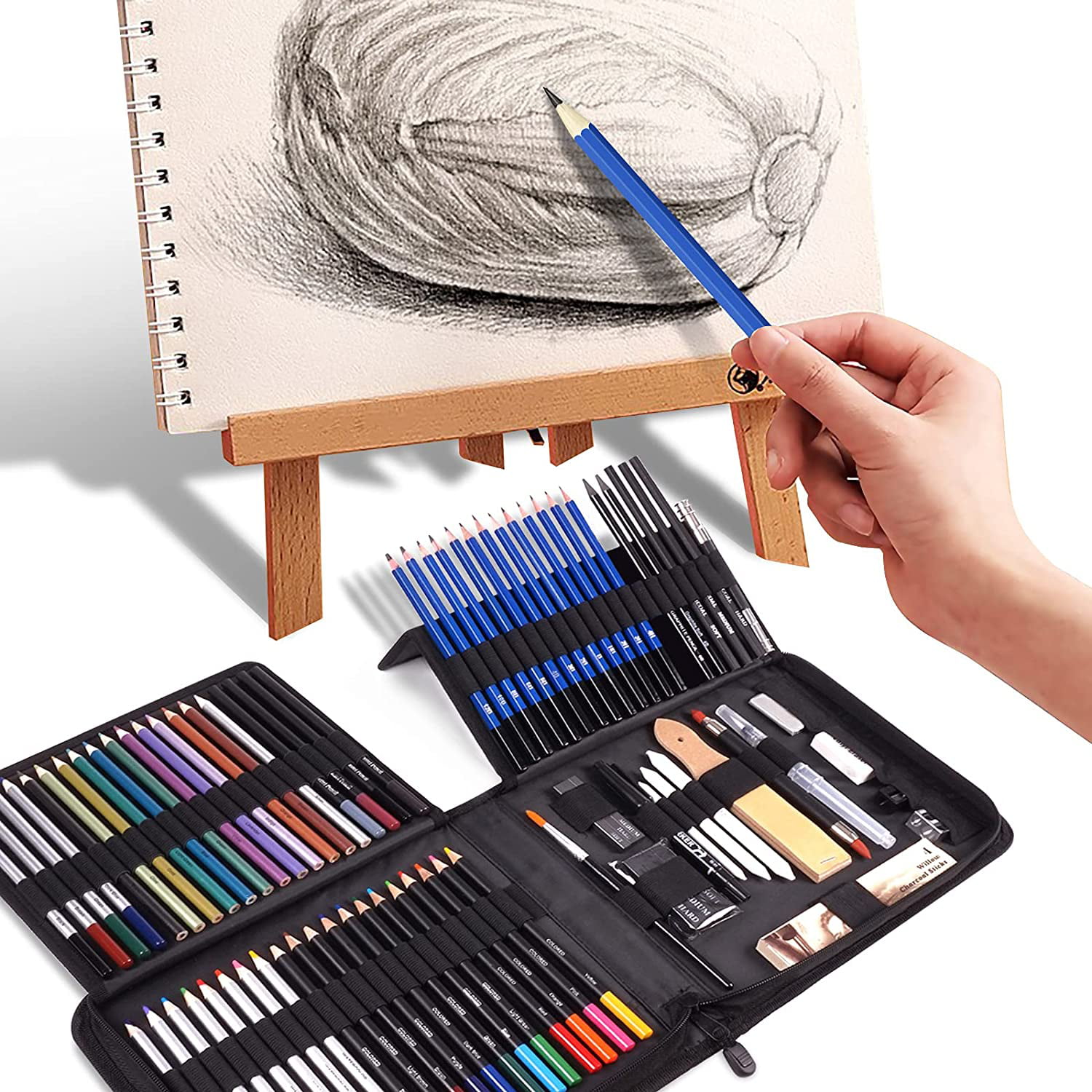 Art Supplies Drawing Supplies 84-Pack , Sketching Art Kit /Stuff Diverse  art Pencils, Ideal Gift for Beginners Professional Artists Teens Adults