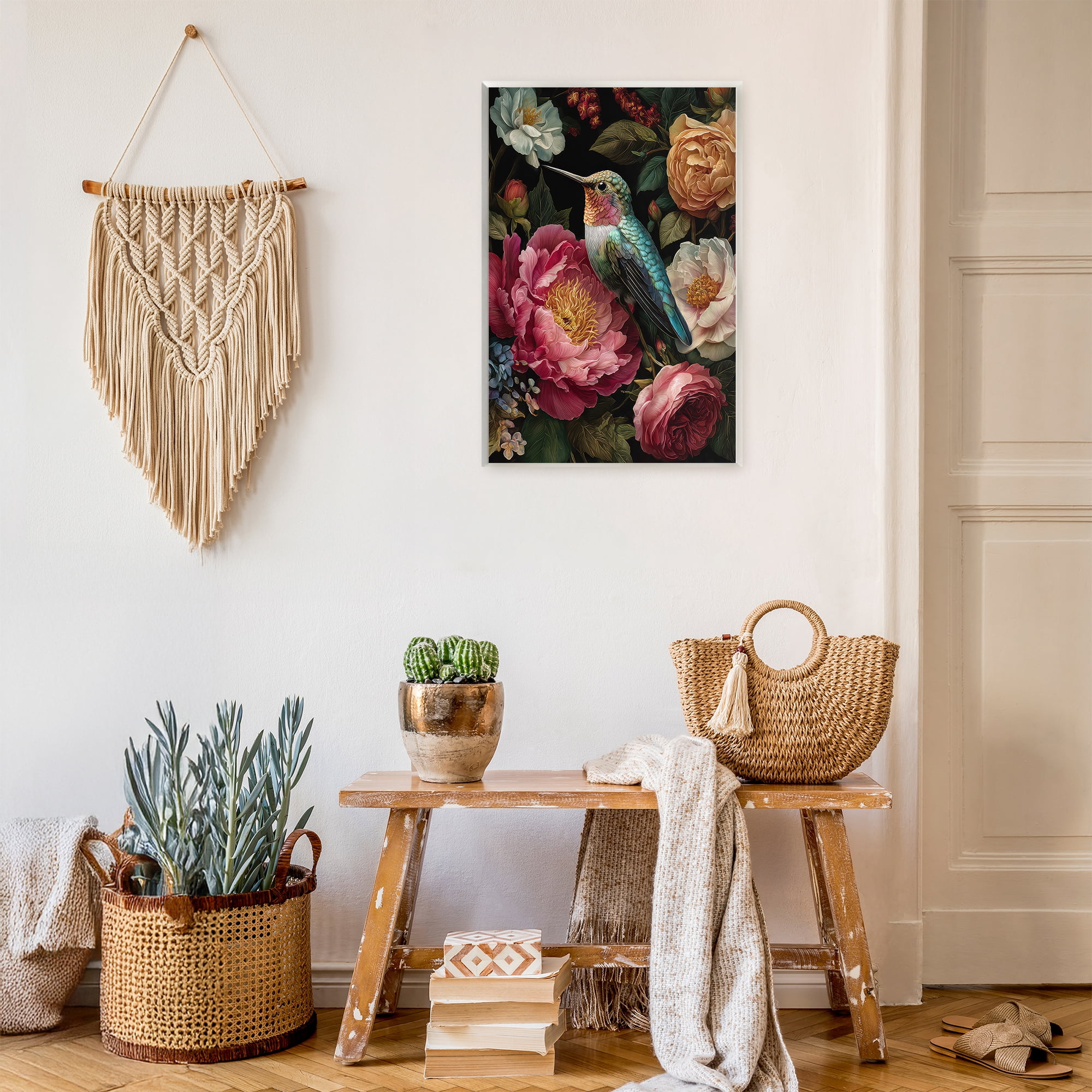 Stupell Industries Hummingbird & Lush Blooms Wall Plaque Art, design by The Wands Want
