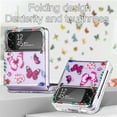 thumbnail image 3 of Dteck Case for Samsung Galaxy Z Flip4,Shockproof Butterfly Patterned Case Slim Ligweight Hard Back Cover for Galaxy Z Flip4 5G,Purple, 3 of 5