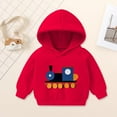 thumbnail image 2 of Ccpelsie Girls Casual Long Sleeve Hoodies Cute Oversized Fleece Pocket Sweatshirt Tops for Toddler(Red,5-6 Years), 2 of 7