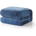 thumbnail image 5 of Tache Elegant Reversible Embossed Slate Blue Bed Throw Blanket (Blue Gray, 63 x 87 Inch), 5 of 5