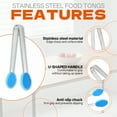 thumbnail image 7 of FACEGA Metal Tongs,Silicone Chuck Stainless Steel Cooking Tongs,U-Shaped Handle 5" Grilling Tongs,For Pick Up, Sugar Cubes, Milk Balls,Blue, 7 of 7