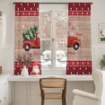 thumbnail image 3 of Red Christmas Truck Sheer Curtains 72 Inches Long, Xmas Tree Snowflake Plaid Wooden Light Filtering Window Curtains for Living Room/Bedroom, Rod Pocket Voile Sheer Curtain Drapes, 52"Wx72"L, 2 Panels, 3 of 9