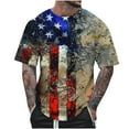 thumbnail image 2 of Shirts for Men under $5 Short Sleeve Round Neck Independence Day Printed Summer Casual T-shirt Multicolor L, 2 of 5