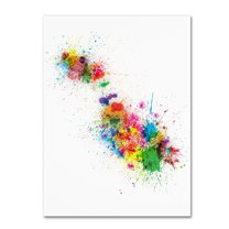 Trademark Fine Art "Malta Map Paint Splashes" Canvas Art by Michael Tompsett