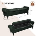 thumbnail image 1 of YOUDENOVA 67" Storage Bench for Bedroom, King Faux Leather Storage Ottoman Bench with Button, Upholstered End of Bed Bench with Rolled Arms for Bedroom, Living Room, Entryway,Dark Green, 1 of 2