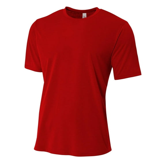 A4 Spun Poly Tee For Men in Scarlet N3264