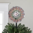 thumbnail image 2 of Northlight 8" Pre-Lit Silver Starburst Christmas Tree Topper - Multicolor Lights, 2 of 6