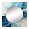 thumbnail image 2 of Designart "Glacier Charm in Blue and White II" Abstract Shapes Square Mirror Wall Decor Modern - Large Blue Square Bathroom Mirror - Square Printed Wall Mirror Art, 2 of 5