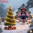 thumbnail image 3 of Vibrant Metal Hanging Christmas Tree Wind Spinner - Colorful Floral Patterns & Concentric Glow for Festive Yard & Garden Decor, 3 of 7