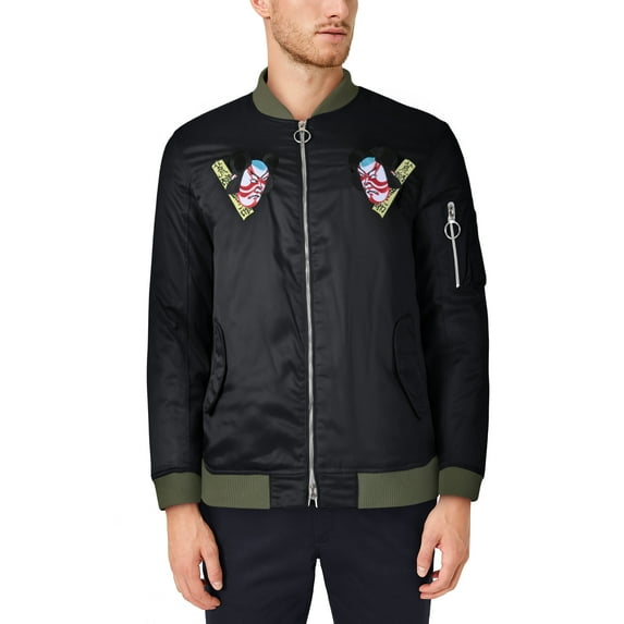 Hat and Beyond Men's Heavyweight Traditional Japanese Lore Patch Bomber Jacket