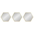 thumbnail image 2 of Kate and Laurel Rhodes Modern Hexagon Wall Mirror Set, 3 Pieces, Gold, Chic Geometric Mirror for Wall, 2 of 7