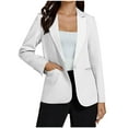 thumbnail image 3 of Wiicoznt Blazers for Women Business Lapel Solid Color V Neck Elegant Long Sleeve Suit Jackets Comfy Buttons Womens Blazer, 3 of 7