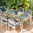thumbnail image 2 of Country Flowers Table Cloths for 6 Foot Rectangle Tables, Farmhouse Floral Windows Pots Plants Patio Waterproof Elastic Fitted Tablecloths, Washable Rectangular Table Cover for Camping, 2 of 8