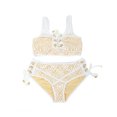 thumbnail image 6 of SAYFUT Women Two Piece Bikini Set Lace Up Front Top High Waist Tie Side Bottom Lace Swimwear Swimsuit, 6 of 7