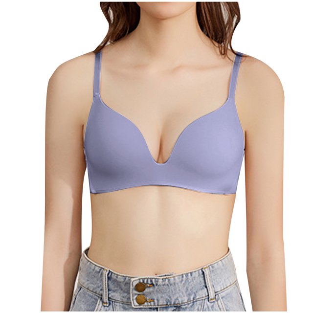 Qertyioot Women's Everyday Smooth Wireless Bra, Full Coverage Shaper Bralettes with Strategic Support for Comfort