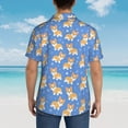 thumbnail image 6 of Daiia Kawaii Corgi Hawaiian Shirt for Men Gentle Cotton Regular Short Sleeve Casual-XX-Large, 6 of 9