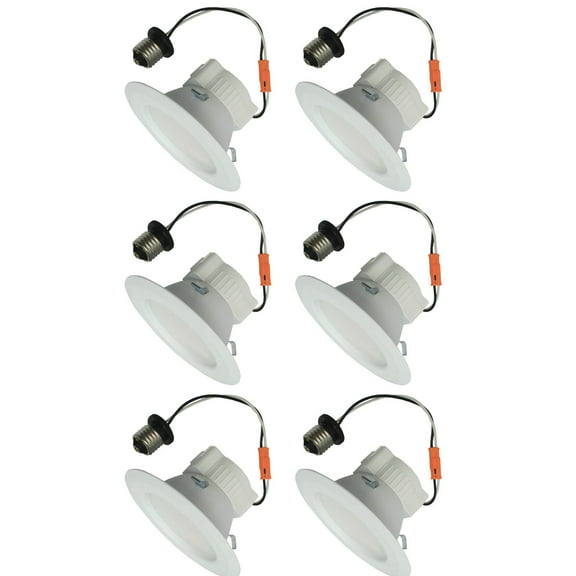 (case of 6) GE LED retrofit kit, LED10RS4/840E26P, 4 inch Recessed Light LED replacement, 4000K, 800 series, Reflector Flood, Dimmable, 4 inch trim, wet rated