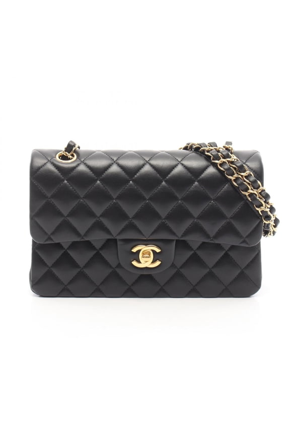 Pre-Owned Chanel Matelass Double Flap Shoulder Bag/Handbag, Lambskin Leather, Women's, Black...