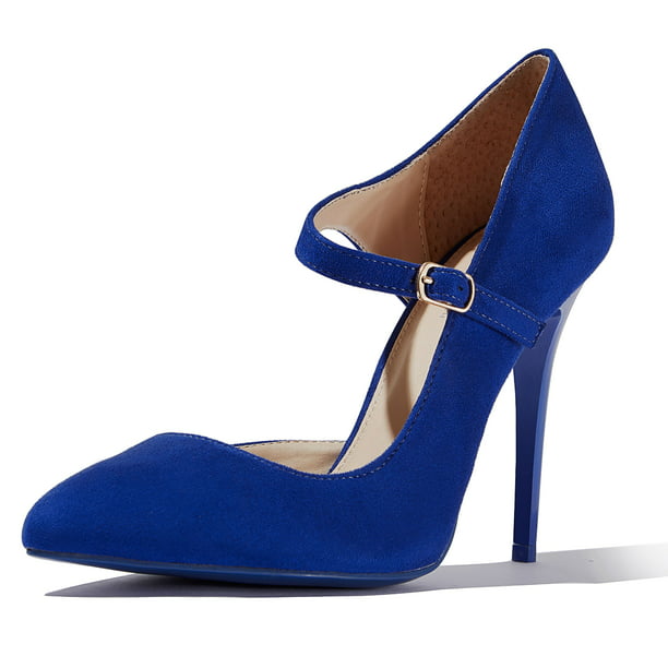 DailyShoes Women's Pointed Toe Stiletto High Heels, Royal Blue Suede, 10 B(M) - Walmart.com