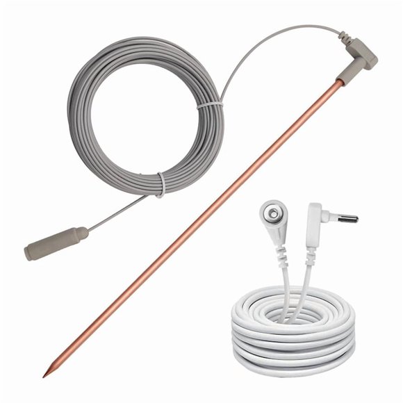 LOVEVER Copper Grounding Rod with 40ft Female Ground Cord Portable Kit Great for Grounded Earth Connected Products A