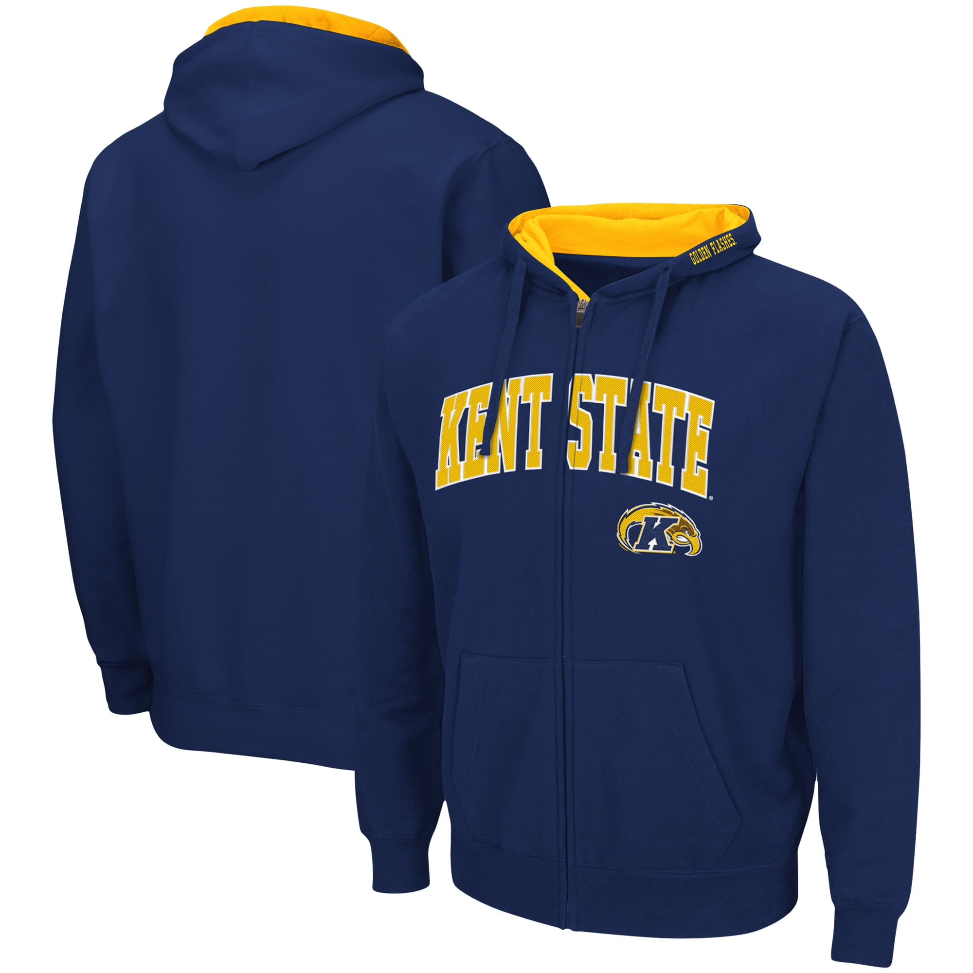 Men's Colosseum Navy Kent State Golden Flashes Arch & Logo 3.0 Full-Zip  Hoodie - Walmart.com