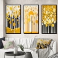 thumbnail image 1 of Designart "Minimal Art Abstract Yellow Forest II" Landscape Trees Framed Wall Art Set Of 3 - Yellow Trees Frame Gallery Wall Set For Home Decor, 1 of 6