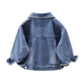 thumbnail image 5 of RoamHome Girls Denim Jacket Long Sleeve Button Down Jean Coat with Floral Lace Detail Pockets Lapel Casual Outerwear for Toddler Big Girls, Autumn Winter Daily School Wear, 5 of 8