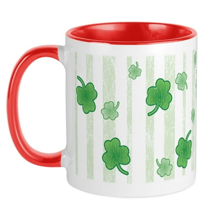 

CafePress - St Patrick s Shamrock Pattern Ceramic Coffee Mug - Ceramic Coffee Tea Novelty Mug Cup 11 oz