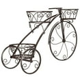 thumbnail image 5 of Spaco Tricycle Plant Stand Flower Pot Cart Holder, Garden Decor Plant Stand with 3 Hollowed Baskets for Patio, Garden, Backyard, Brown, 5 of 11