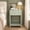 Green, variant on Modern White Nightstand with Drawer and Open Shelf, Bedside Table with Scalloped Edge for Bedroom, Small Side Table for Bedroom, Living Room