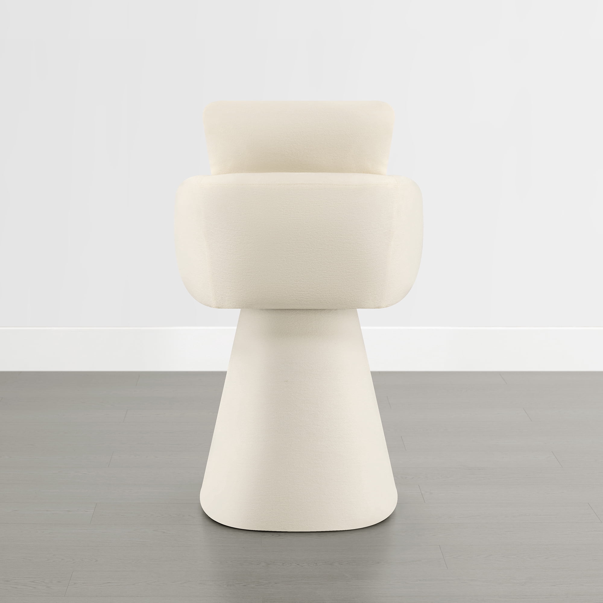 Spruce & Spring 26" Counter Height Swivel Bar Stools with Arms, Upholstered Chenille Seat & Back for Kitchen Island & Home Bar, Cream Fabric