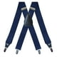thumbnail image 1 of Tirantes para hombre con correas elásticas en forma de X, ajustables, de 1,38 pulgadas, resistentes Azul oscuro, 1 of 7