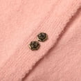 thumbnail image 6 of Wang6 Women Lightweight Cropped Cardigans Sweaters Trendy Long Sleeve Button Knit Sweater Fall Crew Neck Double Buttons Knitted Outwear Tops Pink One Size, 6 of 7