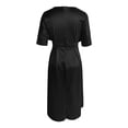 thumbnail image 7 of Afdoent Women's Dresses Elegant Solid Color Waist Cinching Short Sleeve Dress Of The Bride/Groom Party Boho Beach Dress, 7 of 7
