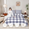 thumbnail image 3 of Manfei Classic Plaid King Size Comforter Sets,Vintage Check Comforters King Size,White Navy,Navy Blue Reversible,3 Pieces,1 Comforter and 2 Pillowcases,3 Pieces,1 Comforter and 2 Pillowcases, 3 of 7