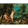 thumbnail image 2 of Jan Brueghel The Elder 18x15 Gold Ornate Wood Frame and Double Matted Museum Art Print Titled - The Temptation of Adam in Paradise, 2 of 4