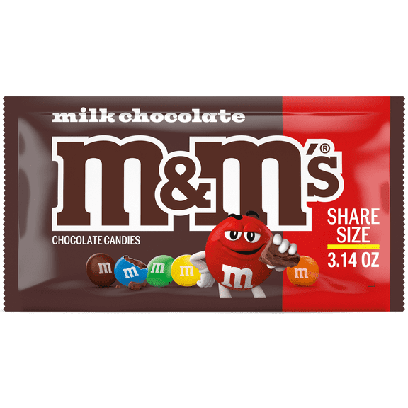 M&M'S Milk Chocolate Candy Pouch, Sharing Size, 3.14 oz